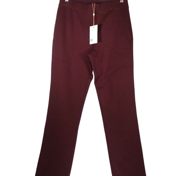 New Quince Petite Small 28" Ultra-Stretch Ponte Straight Leg Pant Burgundy - Picture 4 of 12
